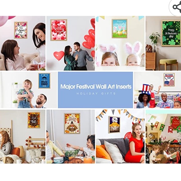 Farmhouse Wall Sign 12 Interchangeable Pictures Art 13x17'' Rustic Picture Frame - Picture 4 of 8